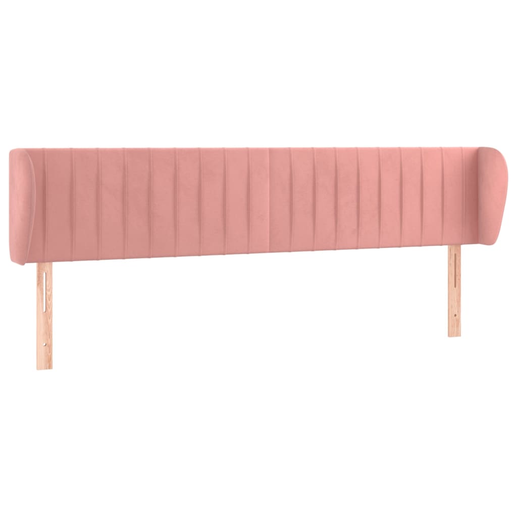 Sänggavel med kanter rosa 183x23x78/88 cm sammet