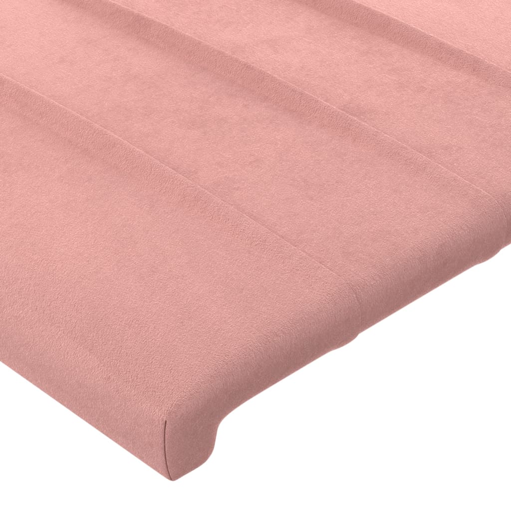 Sänggavel med kanter rosa 183x23x78/88 cm sammet