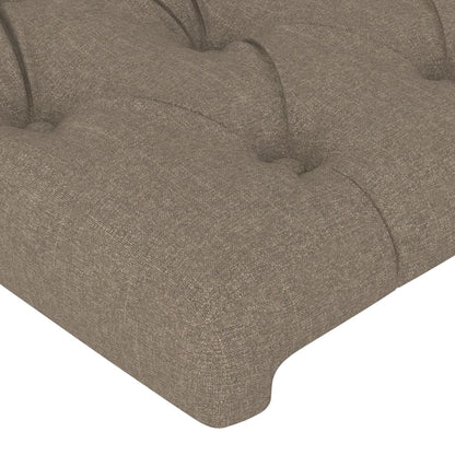 Sänggavel med kanter taupe 147x23x78/88 cm tyg