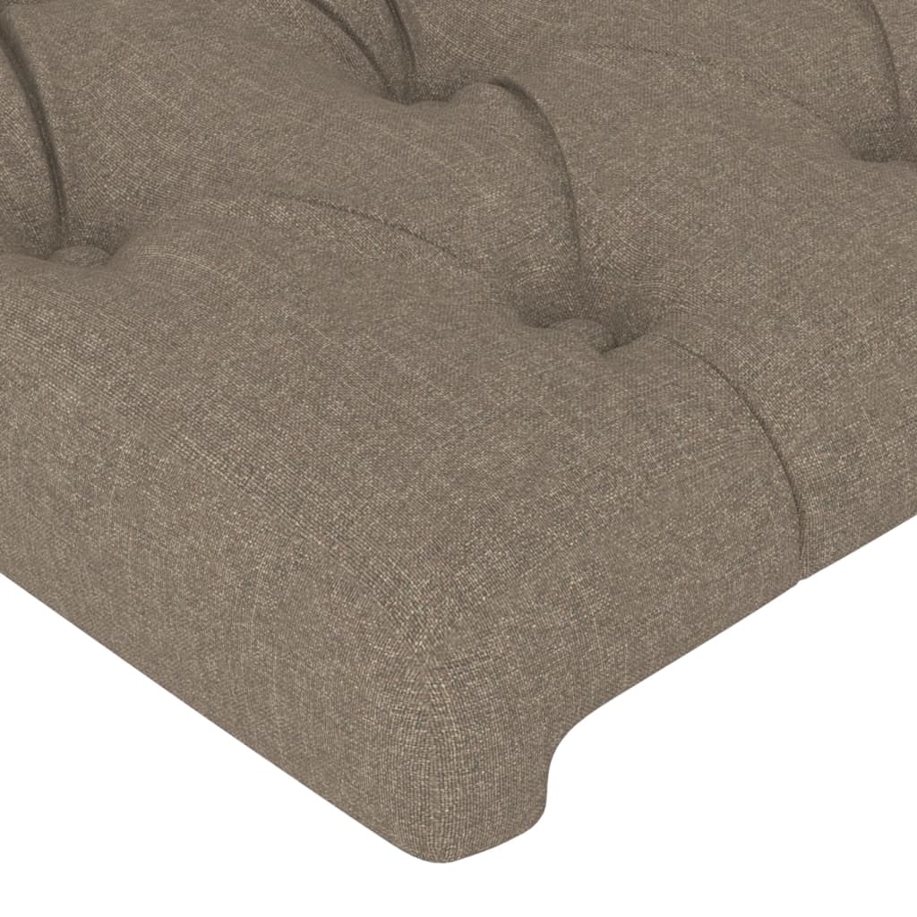 Sänggavel med kanter taupe 163x23x78/88 cm tyg