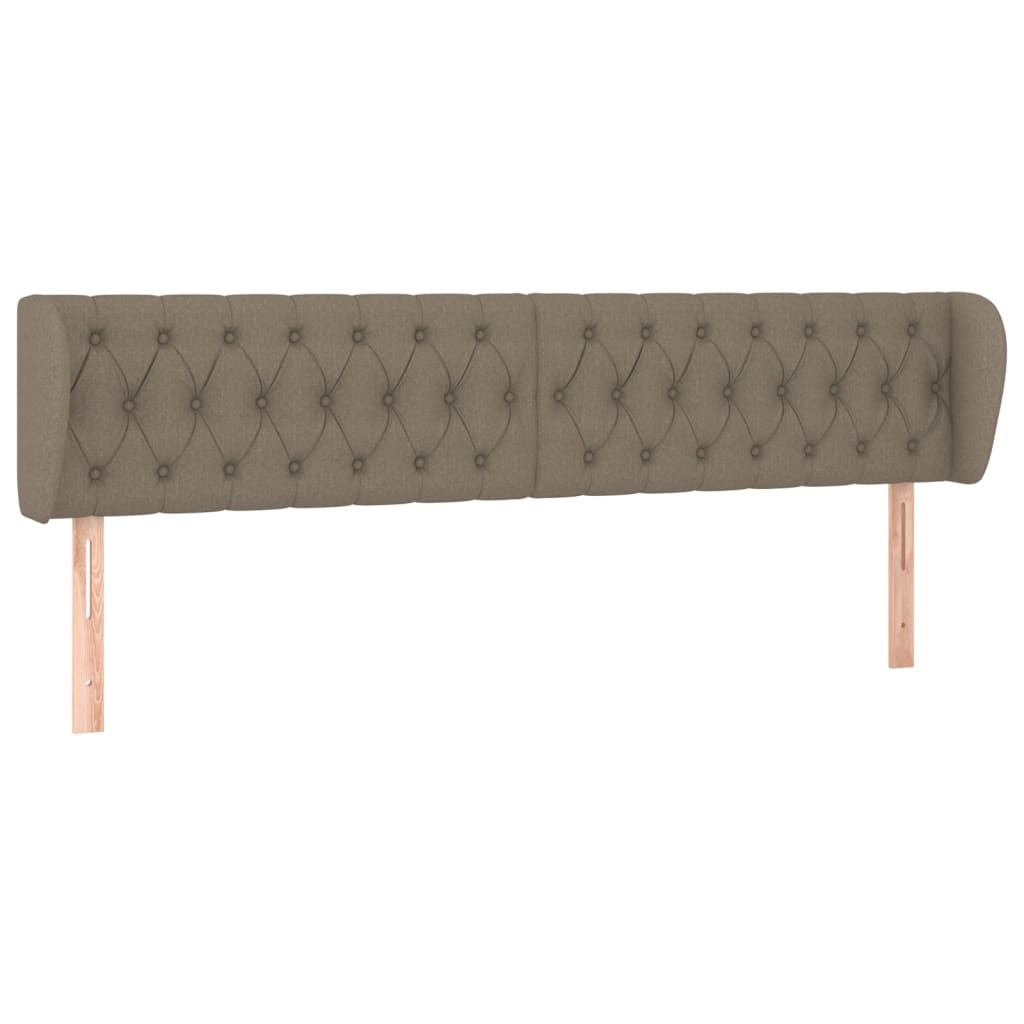 Sänggavel med kanter taupe 183x23x78/88 cm tyg