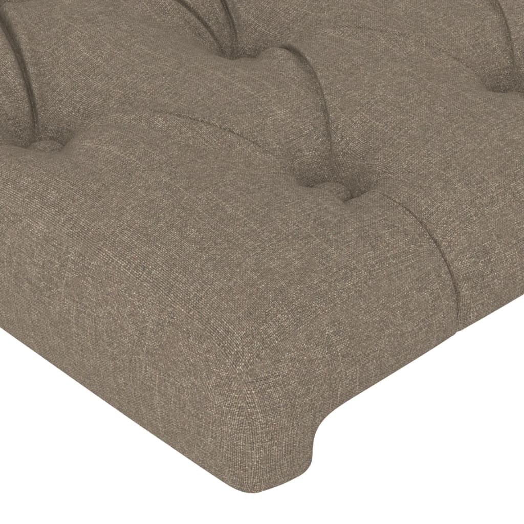 Sänggavel med kanter taupe 183x23x78/88 cm tyg