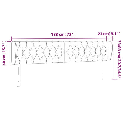 Sänggavel med kanter svart 183x23x78/88 cm sammet