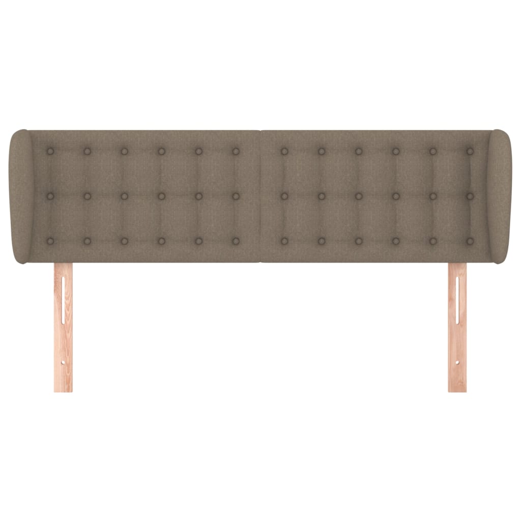 Sänggavel med kanter taupe 147x23x78/88 cm tyg