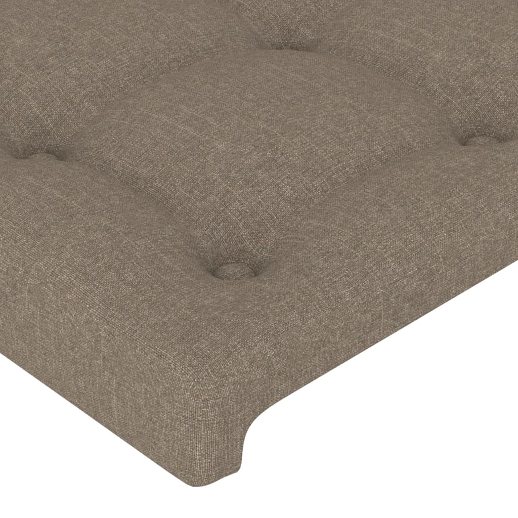 Sänggavel med kanter taupe 147x23x78/88 cm tyg