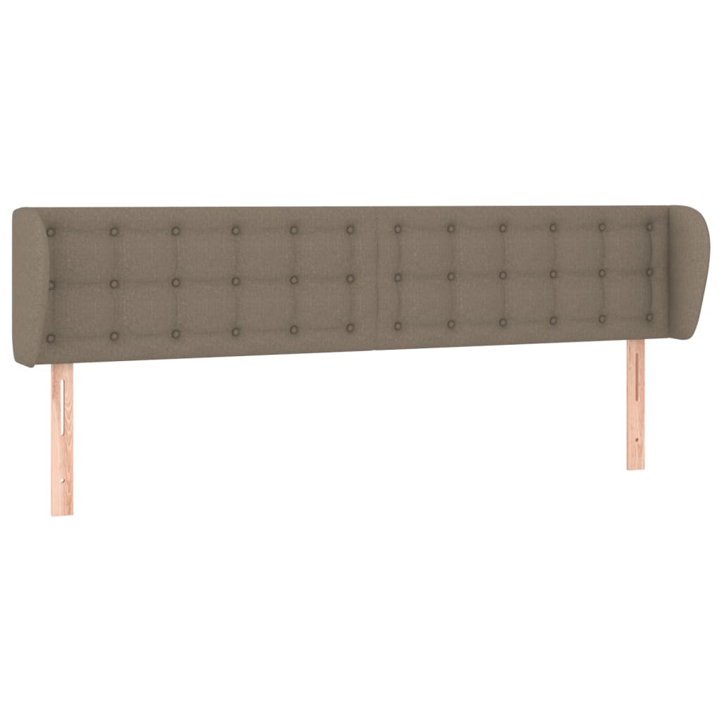 Sänggavel med kanter taupe 163x23x78/88 cm tyg