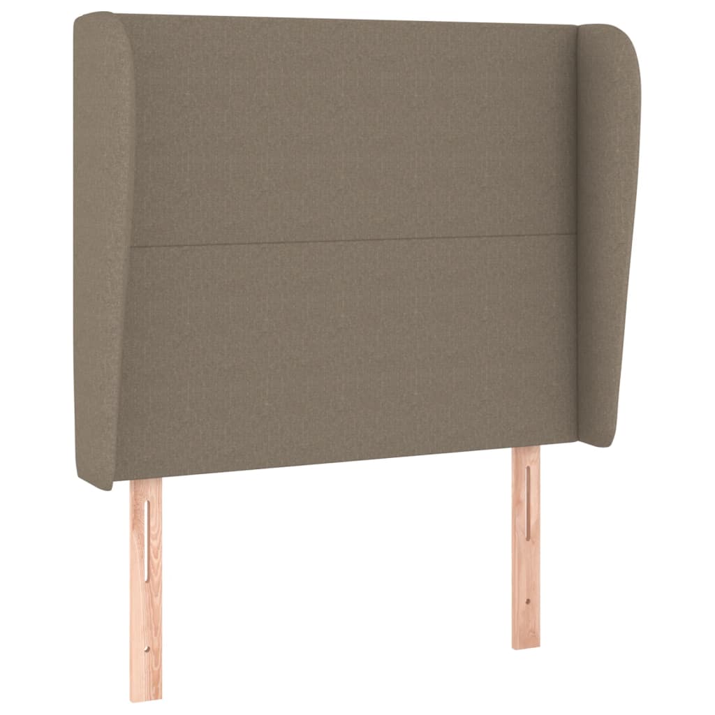 Sänggavel med kanter taupe 93x23x118/128 cm tyg