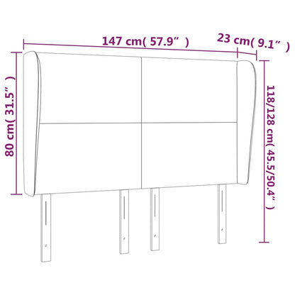 Sänggavel med kanter svart 147x23x118/128 cm konstläder