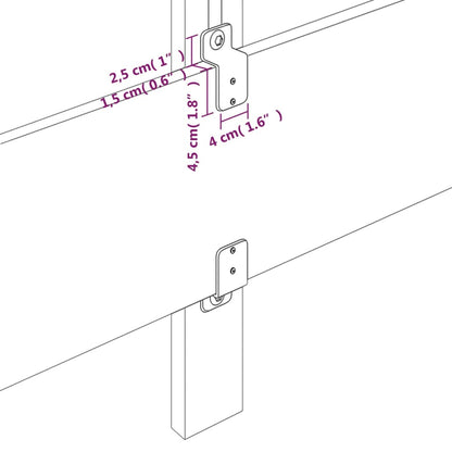 Sänggavel med kanter vit 93x23x118/128 cm konstläder