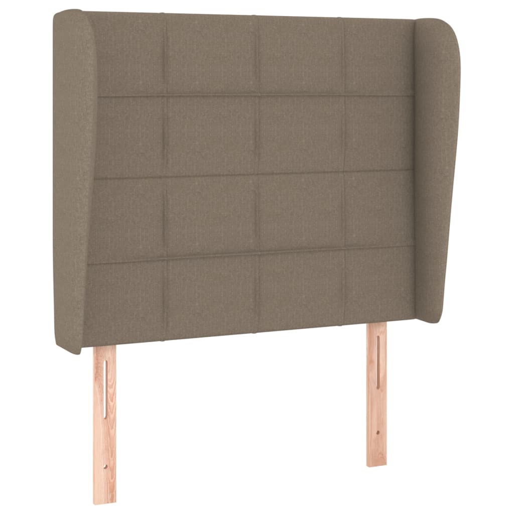 Sänggavel med kanter taupe 93x23x118/128 cm tyg