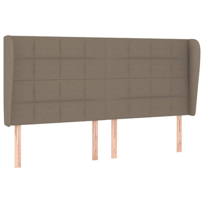 Sänggavel med kanter taupe 163x23x118/128 cm tyg