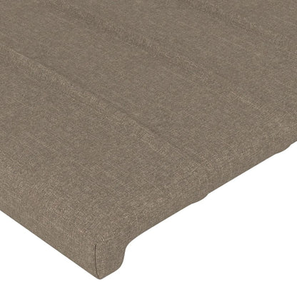 Sänggavel med kanter taupe 103x23x118/128 cm tyg