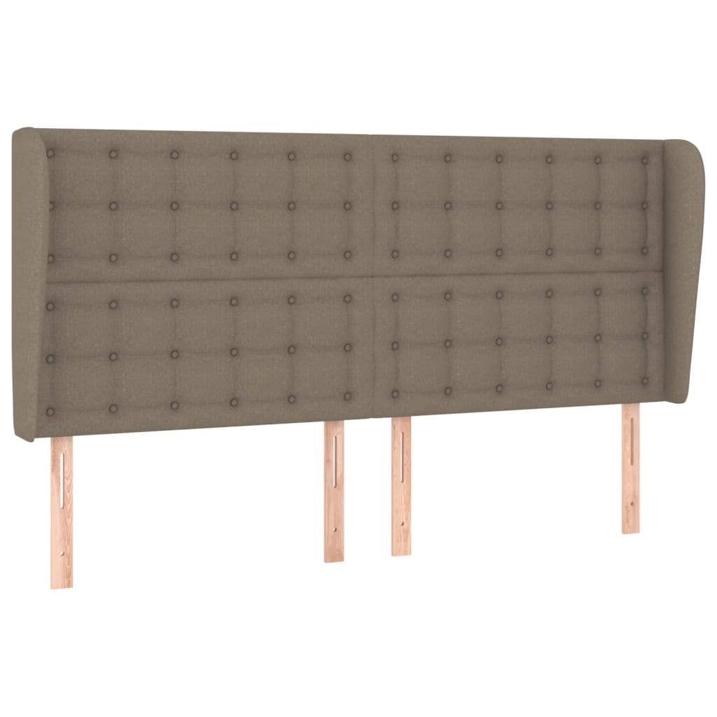 Sänggavel med kanter taupe 163x23x118/128 cm tyg