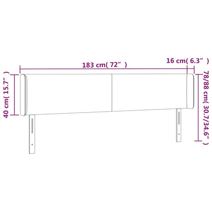 Sänggavel med kanter rosa 183x16x78/88 cm sammet