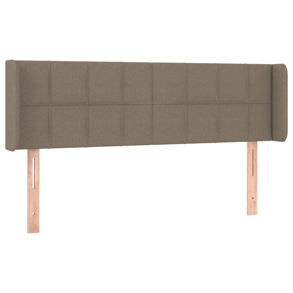 Sänggavel med kanter taupe 147x16x78/88 cm tyg