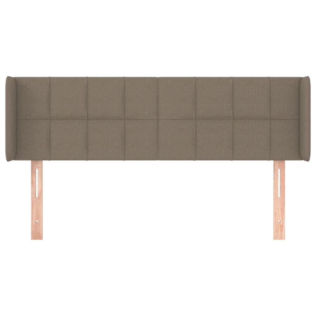 Sänggavel med kanter taupe 147x16x78/88 cm tyg