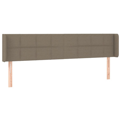 Sänggavel med kanter taupe 163x16x78/88 cm tyg