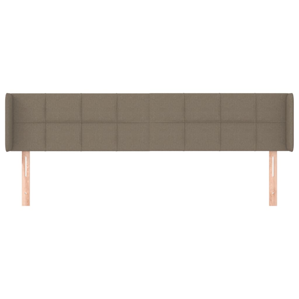 Sänggavel med kanter taupe 163x16x78/88 cm tyg