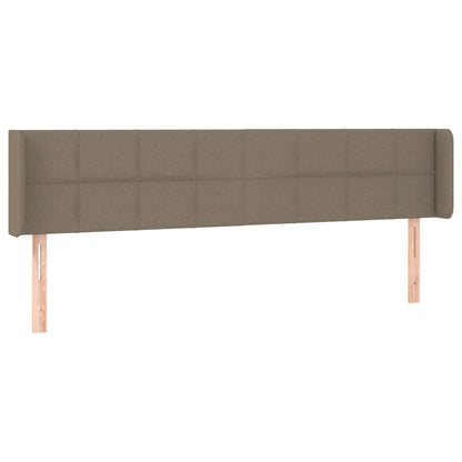 Sänggavel med kanter taupe 203x16x78/88 cm tyg