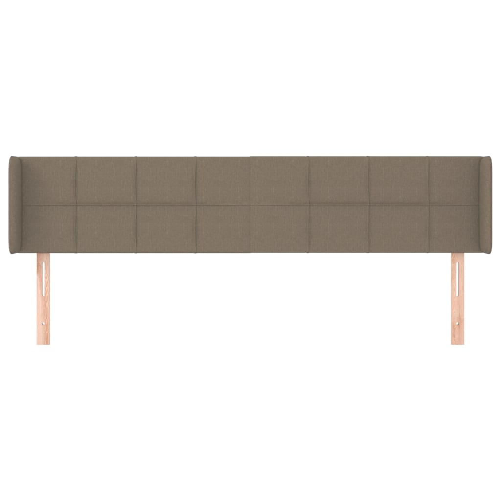 Sänggavel med kanter taupe 203x16x78/88 cm tyg