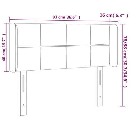 Sänggavel med kanter rosa 93x16x78/88 cm sammet