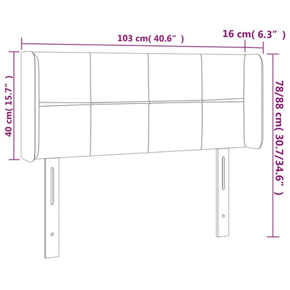 Sänggavel med kanter rosa 103x16x78/88 cm sammet