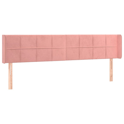 Sänggavel med kanter rosa 183x16x78/88 cm sammet