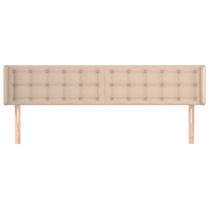 Sänggavel med kanter cappuccino 203x16x78/88 cm konstläder