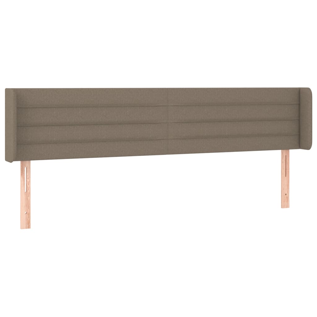 Sänggavel med kanter taupe 163x16x78/88 cm tyg