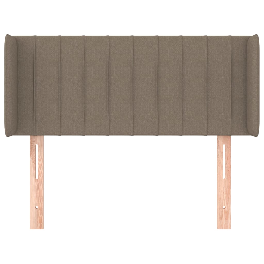 Sänggavel med kanter taupe 93x16x78/88 cm tyg