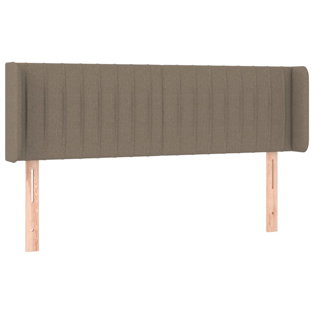 Sänggavel med kanter taupe 147x16x78/88 cm tyg