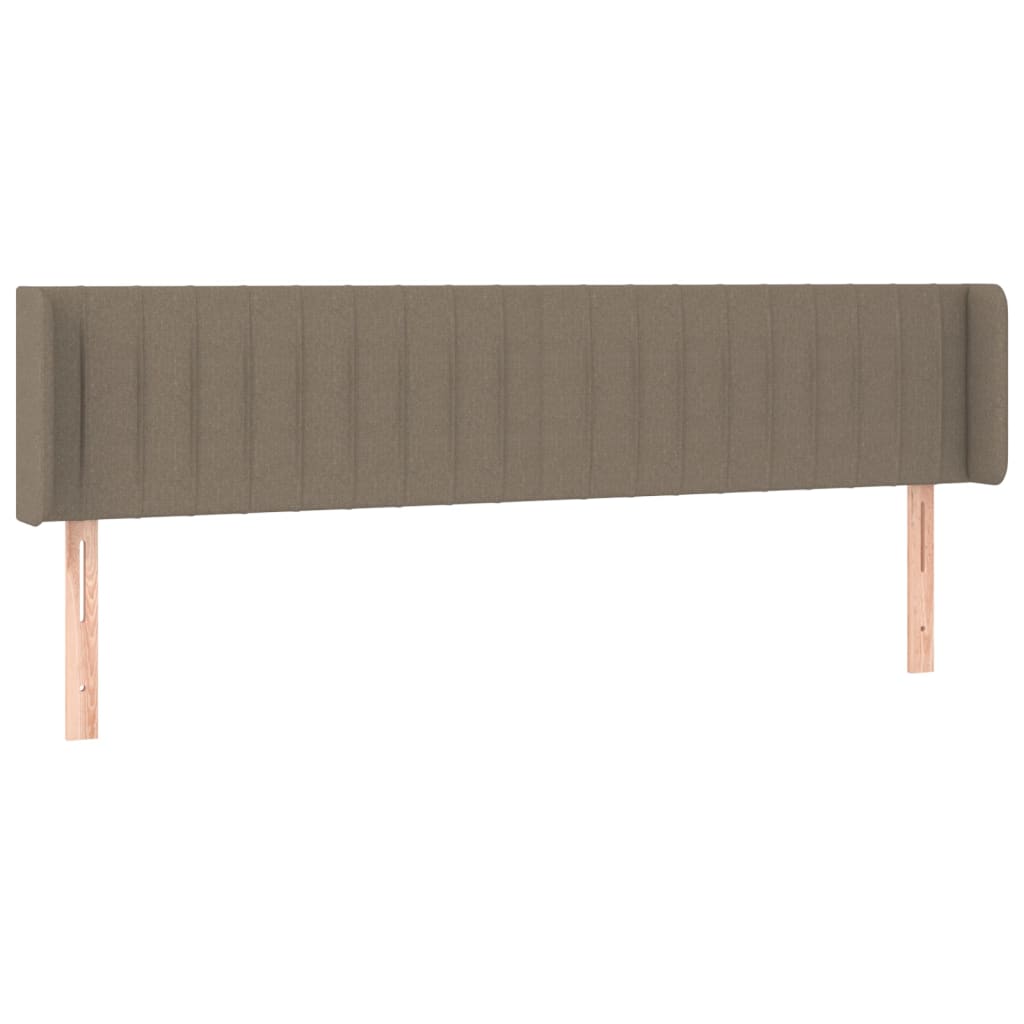 Sänggavel med kanter taupe 183x16x78/88 cm tyg