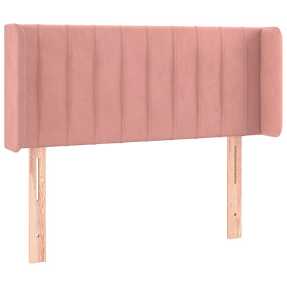 Sänggavel med kanter rosa 93x16x78/88 cm sammet