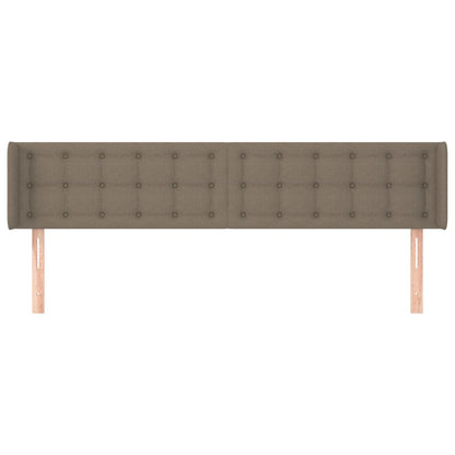 Sänggavel med kanter taupe 163x16x78/88 cm tyg