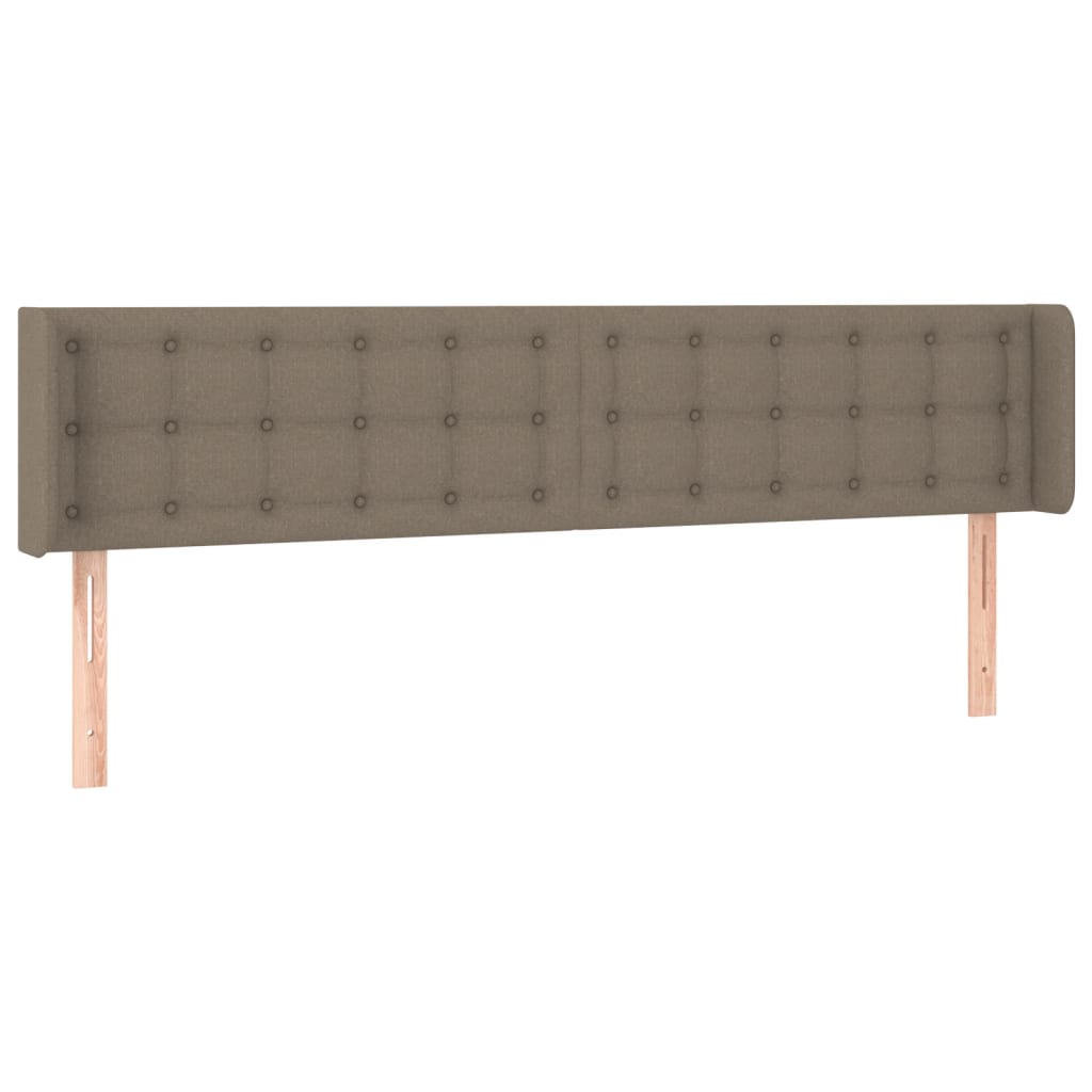 Sänggavel med kanter taupe 183x16x78/88 cm tyg