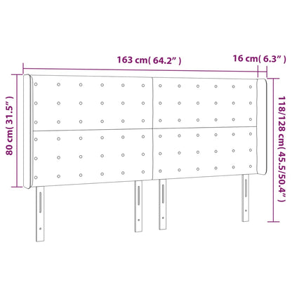 Sänggavel med kanter svart 163x16x118/128 cm konstläder