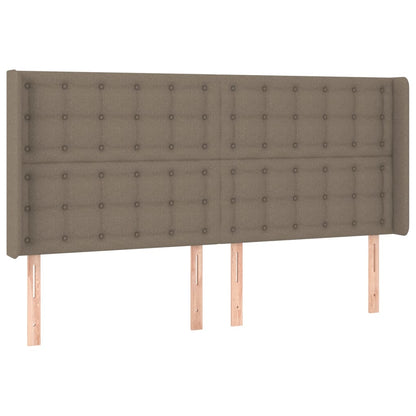 Sänggavel med kanter taupe 163x16x118/128 cm tyg