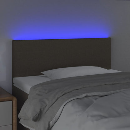 Sänggavel LED taupe 100 x 5 x 78/88 cm tyg