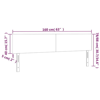 Sänggavel LED taupe 160x5x78/88 cm tyg