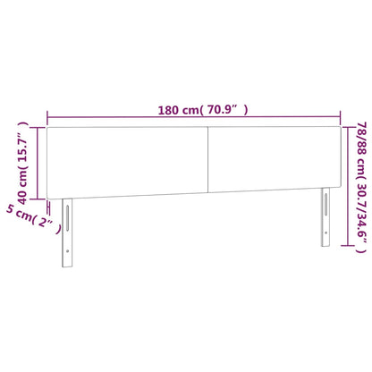 Sänggavel LED ljusgrå 180x5x78/88 cm tyg