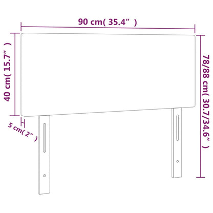 Sänggavel LED mörkblå 90x5x78/88 cm sammet