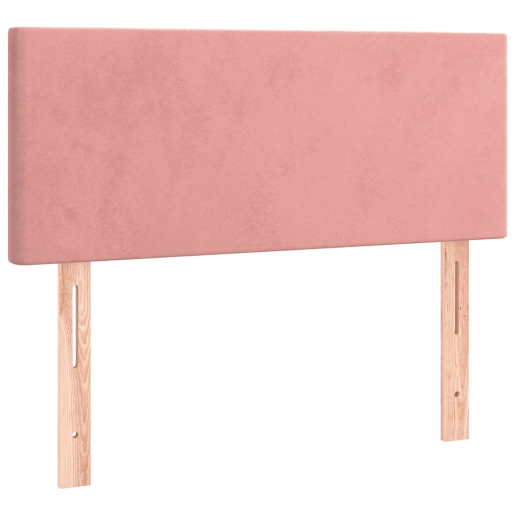 Sänggavel LED rosa 90x5x78/88 cm sammet