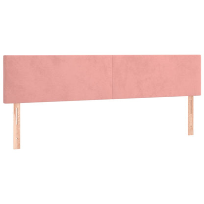 Sänggavel LED rosa 180x5x78/88 cm sammet