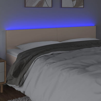 Sänggavel LED cappuccino 180x5x78/88 cm konstläder