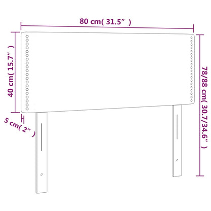 Sänggavel LED taupe 80x5x78/88 cm tyg