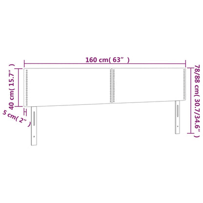 Sänggavel LED taupe 160x5x78/88 cm tyg