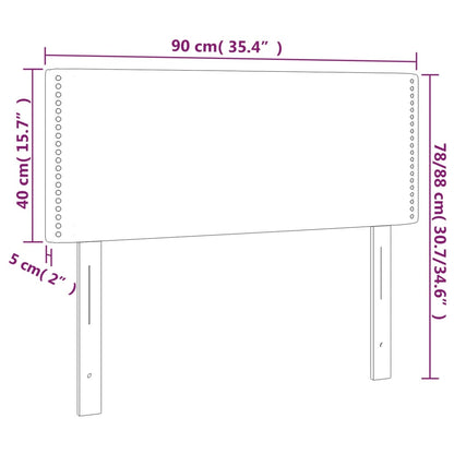 Sänggavel LED svart 90x5x78/88 cm sammet