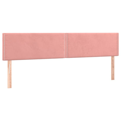 Sänggavel LED rosa 160x5x78/88 cm sammet