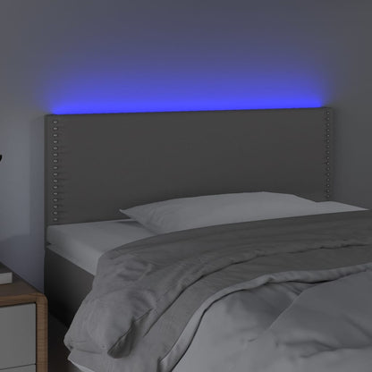 Sänggavel LED grå 80x5x78/88 cm konstläder