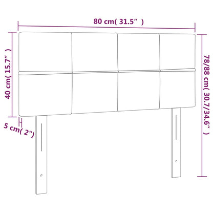 Sänggavel LED blå 80x5x78/88 cm tyg